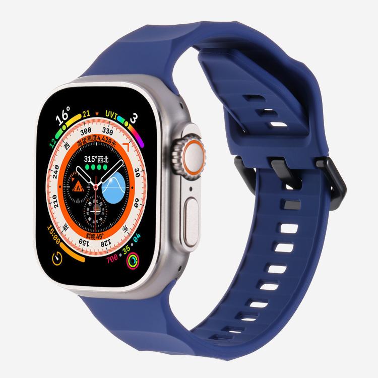 For Apple Watch 42mm / 41mm / 40mm / 38mm Kalebol Ripple Sports Silicone Strap(Dark Blue) - Watch Bands by Kalebol | Online Shopping South Africa | PMC TechLife | Buy Now Pay Later Mobicred