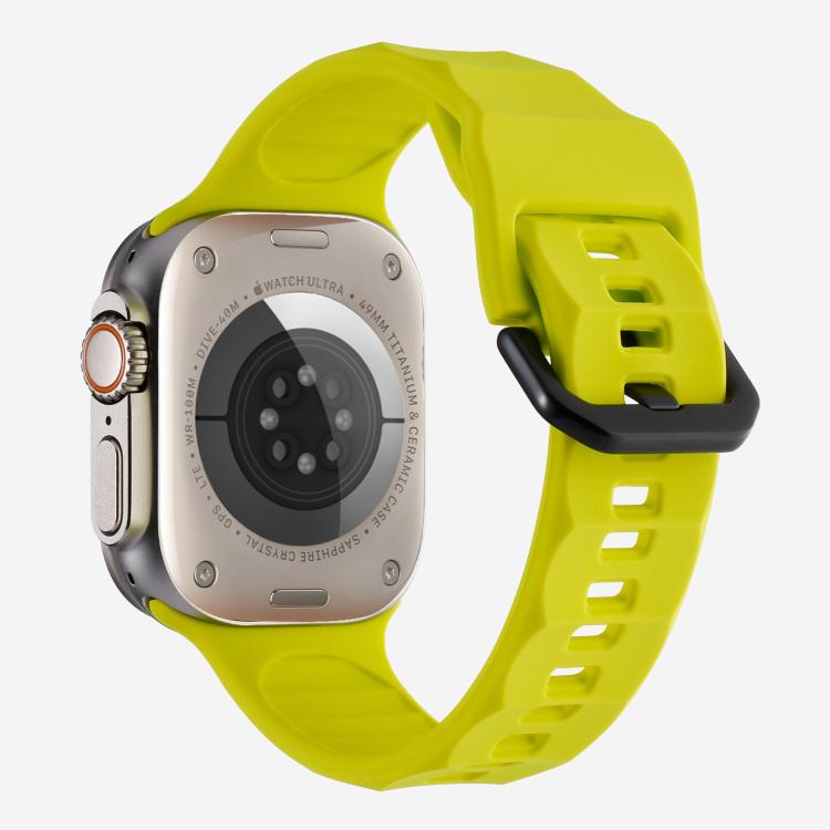 For Apple Watch 42mm / 41mm / 40mm / 38mm Kalebol Ripple Sports Silicone Strap(Fluorescent Green) - Watch Bands by Kalebol | Online Shopping South Africa | PMC TechLife | Buy Now Pay Later Mobicred