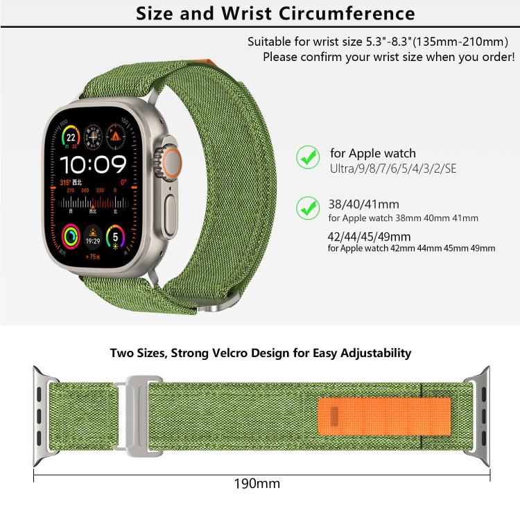 For Apple Watch 42mm / 41mm / 40mm / 38mm Kalebol Canvas Pattern Nylon Loop Strap(Black) - Watch Bands by Kalebol | Online Shopping South Africa | PMC TechLife | Buy Now Pay Later Mobicred