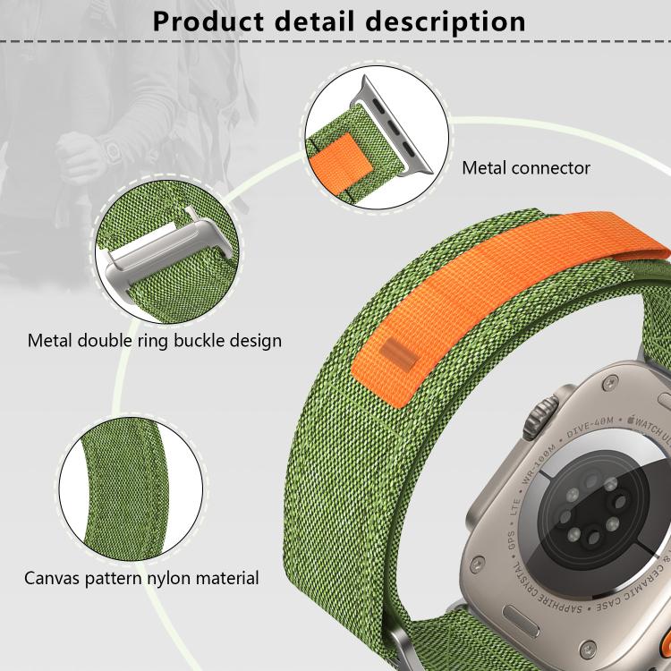 For Apple Watch 42mm / 41mm / 40mm / 38mm Kalebol Canvas Pattern Nylon Loop Strap(Light Blue) - Watch Bands by Kalebol | Online Shopping South Africa | PMC TechLife | Buy Now Pay Later Mobicred