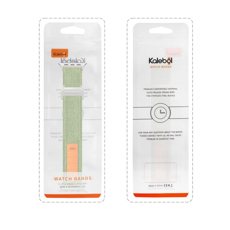For Apple Watch 42mm / 41mm / 40mm / 38mm Kalebol Canvas Pattern Nylon Loop Strap(Light Blue) - Watch Bands by Kalebol | Online Shopping South Africa | PMC TechLife | Buy Now Pay Later Mobicred