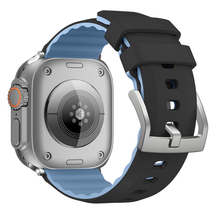 For Apple Watch 46mm / 49mm / 45mm / 44mm Kalebol Contrast Two-tone Silicone Strap(Black) - Watch Bands by Kalebol | Online Shopping South Africa | PMC TechLife | Buy Now Pay Later Mobicred