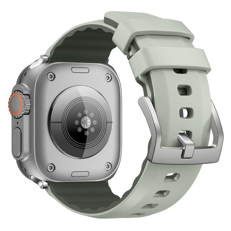 For Apple Watch 46mm / 49mm / 45mm / 44mm Kalebol Contrast Two-tone Silicone Strap(Matcha Green) - Watch Bands by Kalebol | Online Shopping South Africa | PMC TechLife | Buy Now Pay Later Mobicred