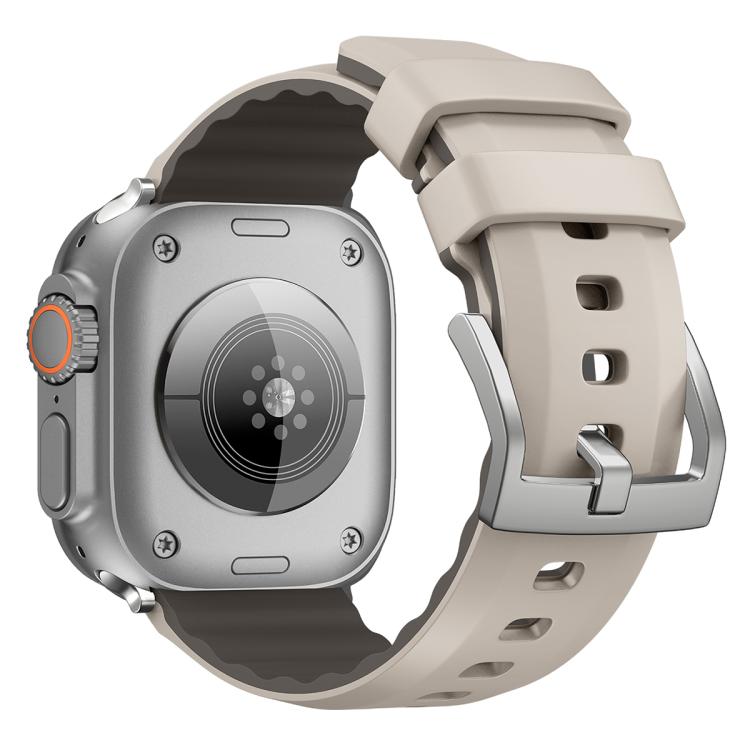 For Apple Watch 46mm / 49mm / 45mm / 44mm Kalebol Contrast Two-tone Silicone Strap(Starlight) - Watch Bands by Kalebol | Online Shopping South Africa | PMC TechLife | Buy Now Pay Later Mobicred