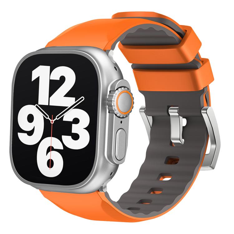 For Apple Watch 42mm / 41mm / 40mm / 38mm Kalebol Contrast Two-tone Silicone Strap(Orange) - Watch Bands by Kalebol | Online Shopping South Africa | PMC TechLife | Buy Now Pay Later Mobicred