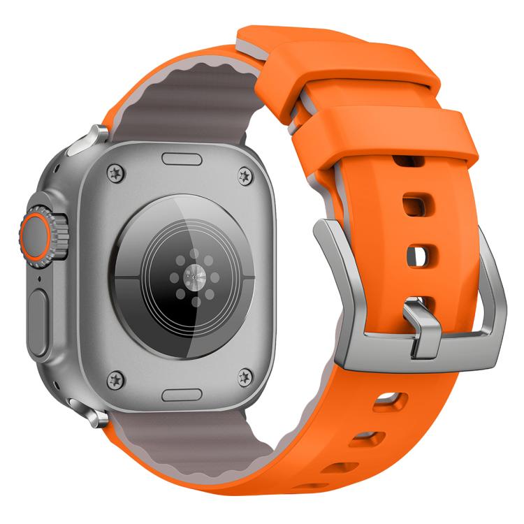 For Apple Watch 42mm / 41mm / 40mm / 38mm Kalebol Contrast Two-tone Silicone Strap(Orange) - Watch Bands by Kalebol | Online Shopping South Africa | PMC TechLife | Buy Now Pay Later Mobicred