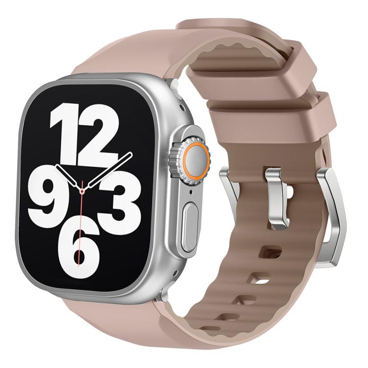 For Apple Watch 42mm / 41mm / 40mm / 38mm Kalebol Contrast Two-tone Silicone Strap(Pink Sand) - Watch Bands by Kalebol | Online Shopping South Africa | PMC TechLife | Buy Now Pay Later Mobicred