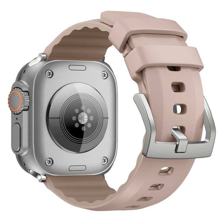 For Apple Watch 42mm / 41mm / 40mm / 38mm Kalebol Contrast Two-tone Silicone Strap(Pink Sand) - Watch Bands by Kalebol | Online Shopping South Africa | PMC TechLife | Buy Now Pay Later Mobicred