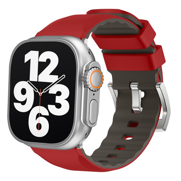 For Apple Watch 42mm / 41mm / 40mm / 38mm Kalebol Contrast Two-tone Silicone Strap(Red) - Watch Bands by Kalebol | Online Shopping South Africa | PMC TechLife | Buy Now Pay Later Mobicred