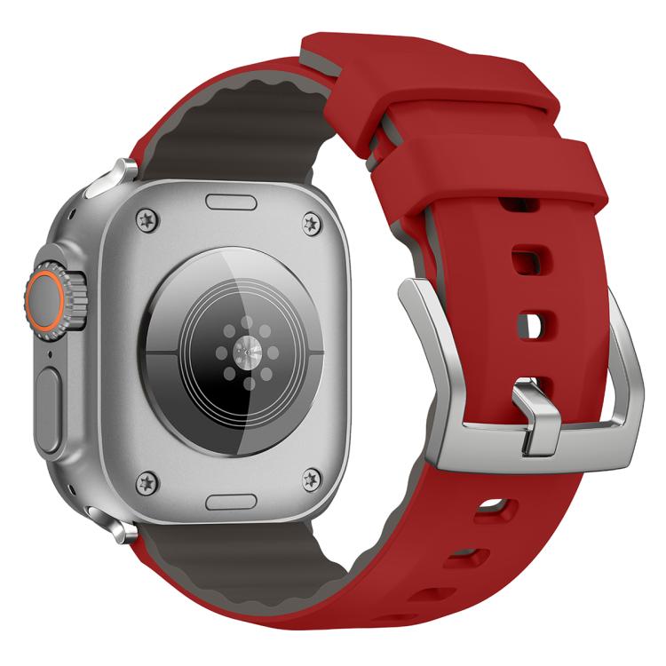 For Apple Watch 42mm / 41mm / 40mm / 38mm Kalebol Contrast Two-tone Silicone Strap(Red) - Watch Bands by Kalebol | Online Shopping South Africa | PMC TechLife | Buy Now Pay Later Mobicred