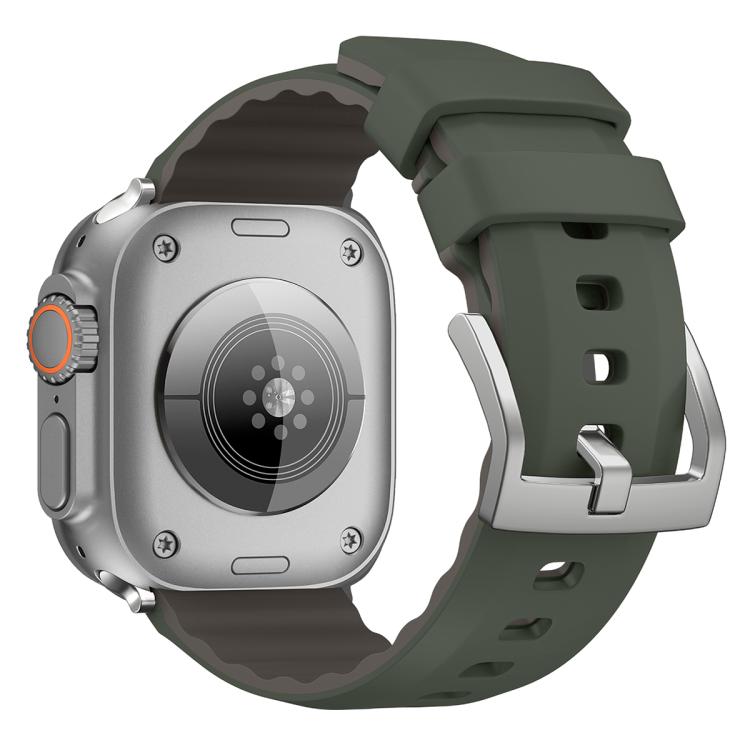 For Apple Watch 42mm / 41mm / 40mm / 38mm Kalebol Contrast Two-tone Silicone Strap(Dark Green) - Watch Bands by Kalebol | Online Shopping South Africa | PMC TechLife | Buy Now Pay Later Mobicred