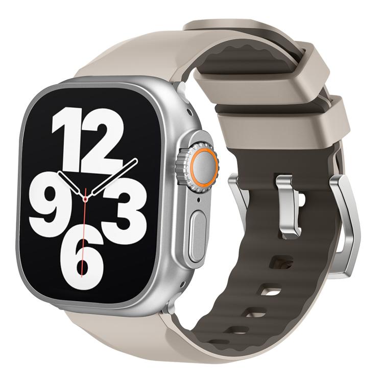 For Apple Watch 42mm / 41mm / 40mm / 38mm Kalebol Contrast Two-tone Silicone Strap(Starlight) - Watch Bands by Kalebol | Online Shopping South Africa | PMC TechLife | Buy Now Pay Later Mobicred