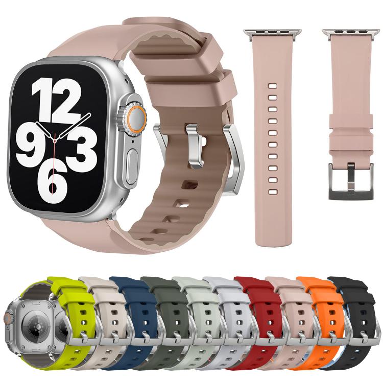 For Apple Watch 42mm / 41mm / 40mm / 38mm Kalebol Contrast Two-tone Silicone Strap(Light Grey) - Watch Bands by Kalebol | Online Shopping South Africa | PMC TechLife | Buy Now Pay Later Mobicred