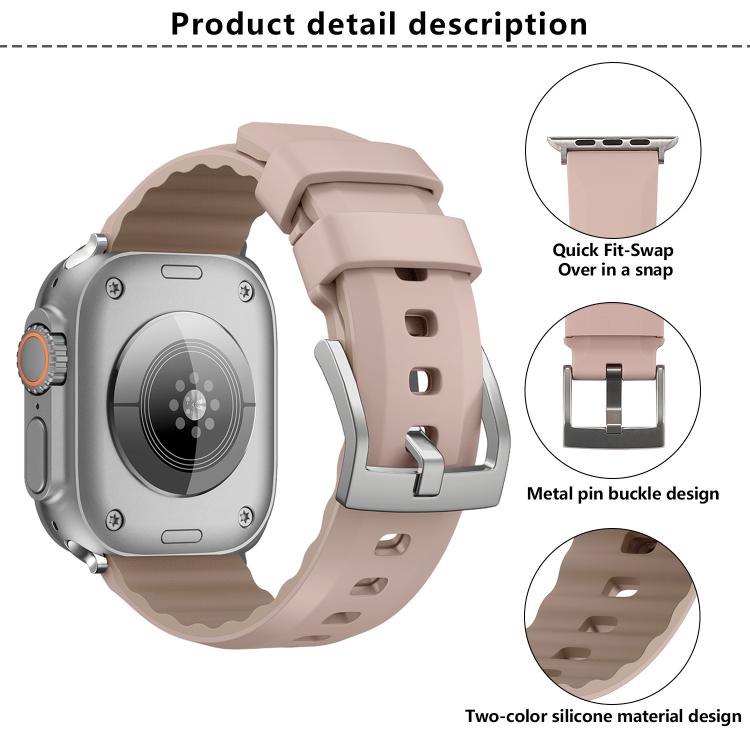 For Apple Watch 46mm / 49mm / 45mm / 44mm Kalebol Contrast Two-tone Silicone Strap(Starlight) - Watch Bands by Kalebol | Online Shopping South Africa | PMC TechLife | Buy Now Pay Later Mobicred