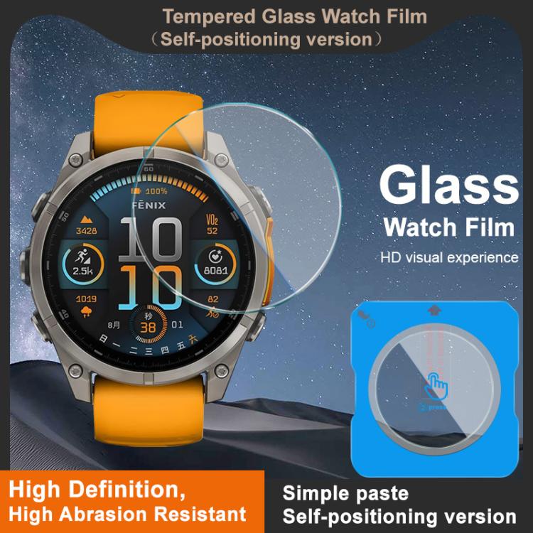 For Garmin Fenix 8 AMOLED 51mm imak Tempered Glass Watch Film, Self-positioning Version - free shipping - PMC TechLife - Order now!