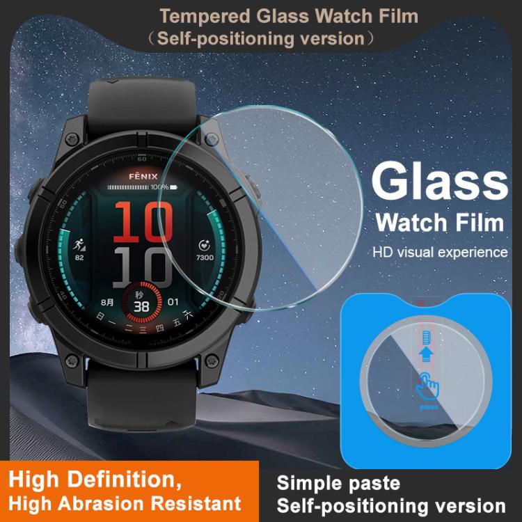 For Garmi Fenix E 47mm imak Tempered Glass Watch Film, Self-positioning Version - free shipping - PMC TechLife - Order now!