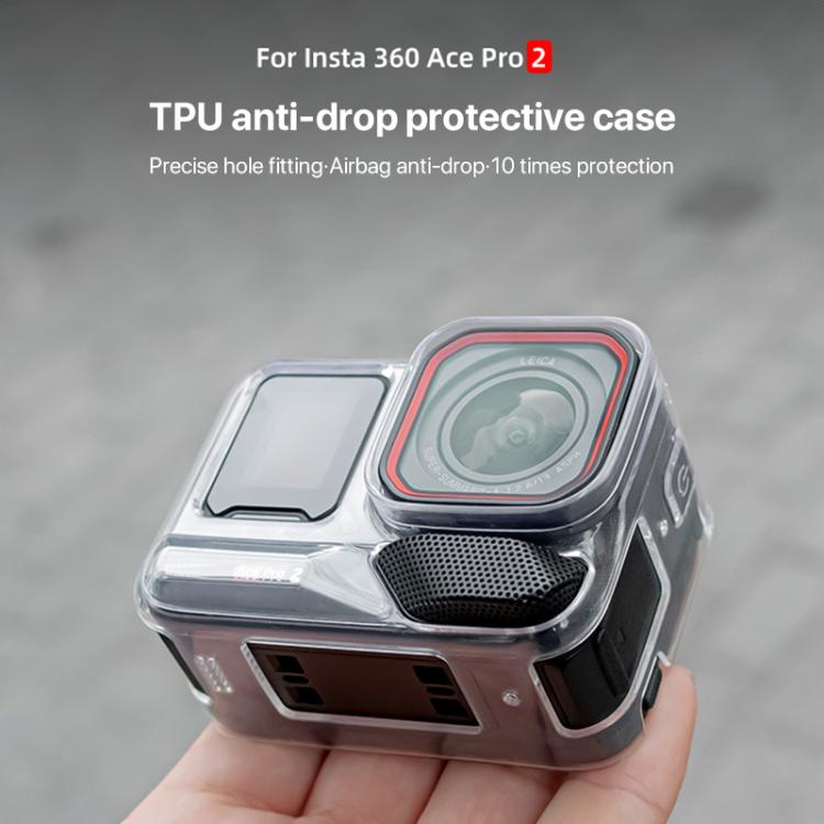 For Insta360 Ace / Ace Pro / Pro 2 Body Soft TPU Protective Case with Lens Cover(Ink Grey) - free shipping - PMC TechLife - Order now!