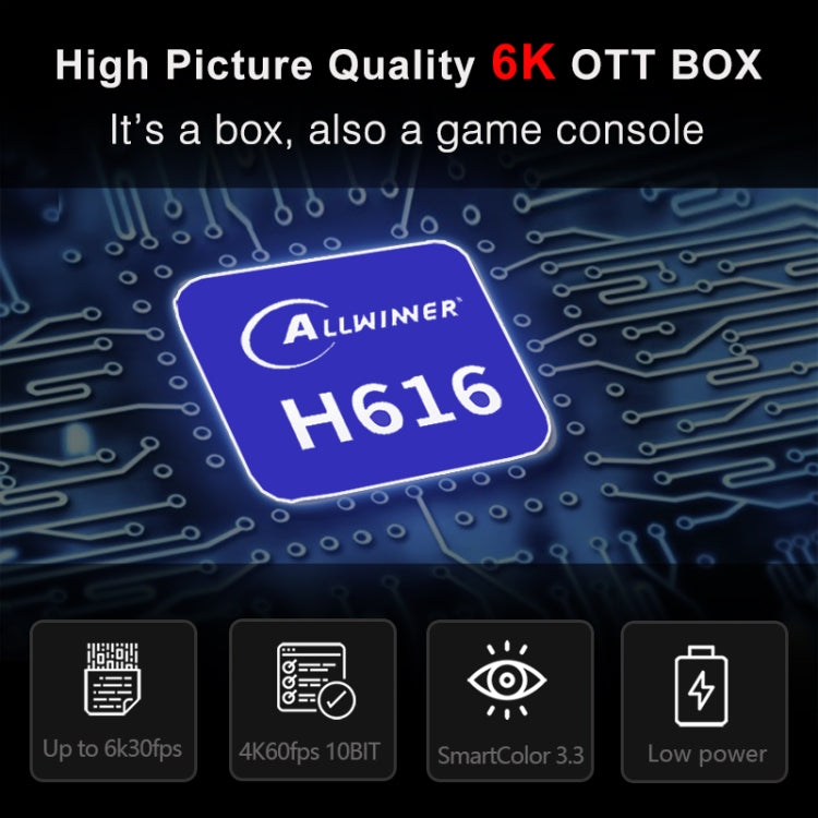 H96 Max 6K Ultra HD Smart TV Box with Remote Controller, Android 10.0, Allwinner H616 Quad Core ARM Cortex-A53, 4GB+32GB, Support TF Card / USBx2 / AV / HDMI / WIFI, UK Plug - Allwinner H6 by PMC Jewellery | Online Shopping South Africa | PMC Jewellery | Buy Now Pay Later Mobicred