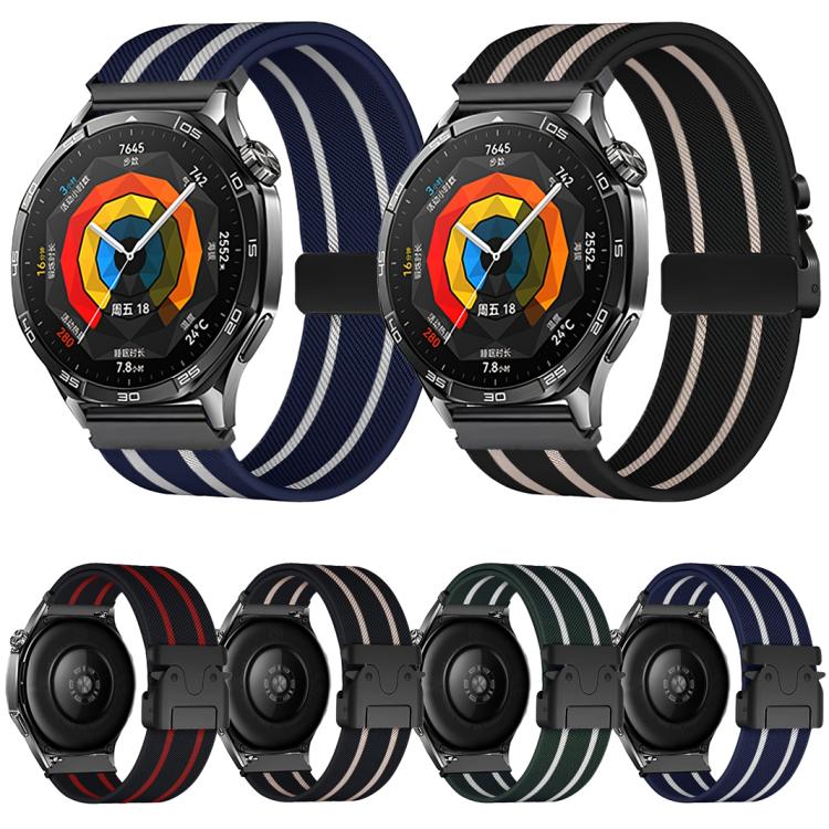 22mm Parachute Buckle Stripe Nylon Elastic Braided Watch Band(Black Starlight) - free shipping - PMc TechLife - Order now!