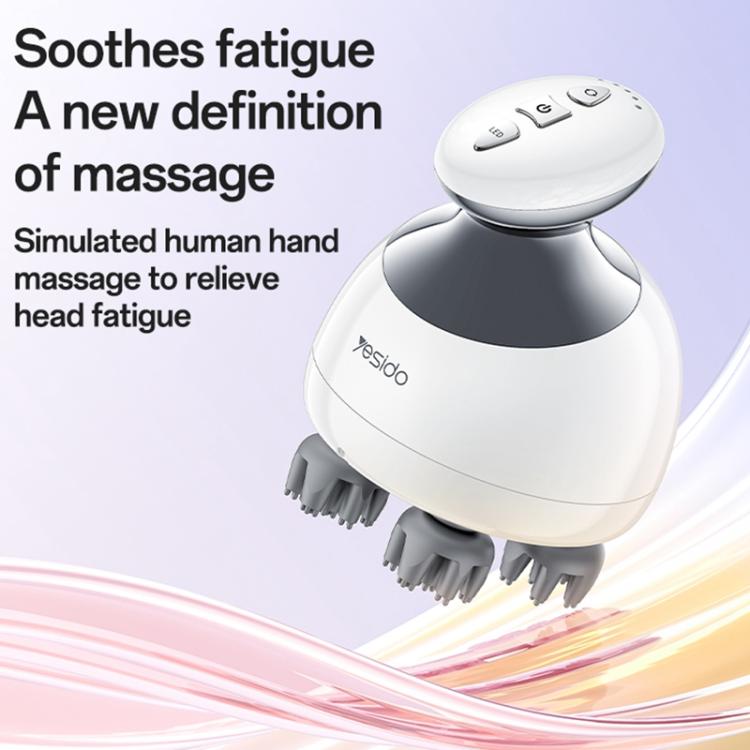 Yesido MG12 IPX7 Waterproof Intelligent Head Massager Care Instrument(White) - free shipping - PMC TechLife - Order now!