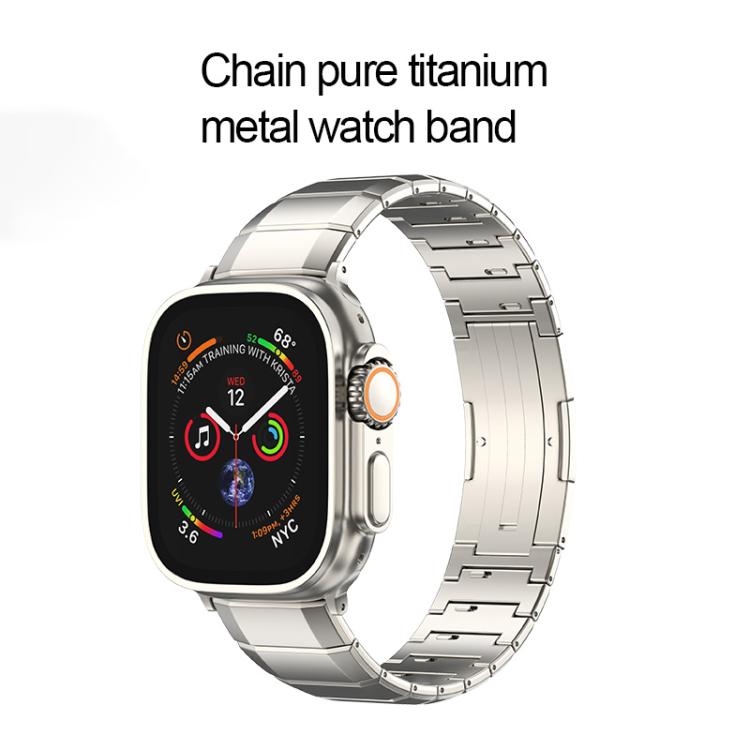 For Apple Watch 46mm / 49mm / 45mm / 44mm One-Bead Pure Titanium Buckle Watch Band(Black) - Watch Bands by PMc TechLife | Online Shopping South Africa | PMc TechLife | Buy Now Pay Later Mobicred