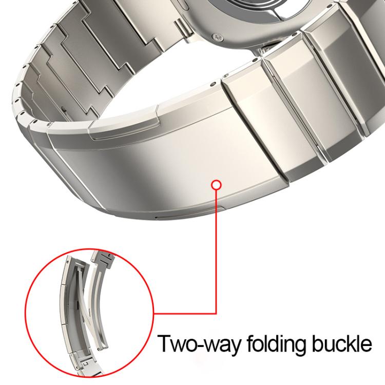 For Apple Watch 46mm / 49mm / 45mm / 44mm One-Bead Pure Titanium Buckle Watch Band(Black) - Watch Bands by PMc TechLife | Online Shopping South Africa | PMc TechLife | Buy Now Pay Later Mobicred