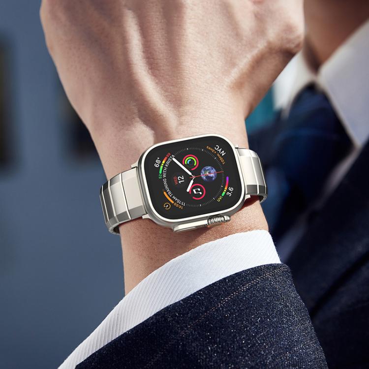 For Apple Watch 46mm / 49mm / 45mm / 44mm One-Bead Pure Titanium Buckle Watch Band(Black) - Watch Bands by PMc TechLife | Online Shopping South Africa | PMc TechLife | Buy Now Pay Later Mobicred