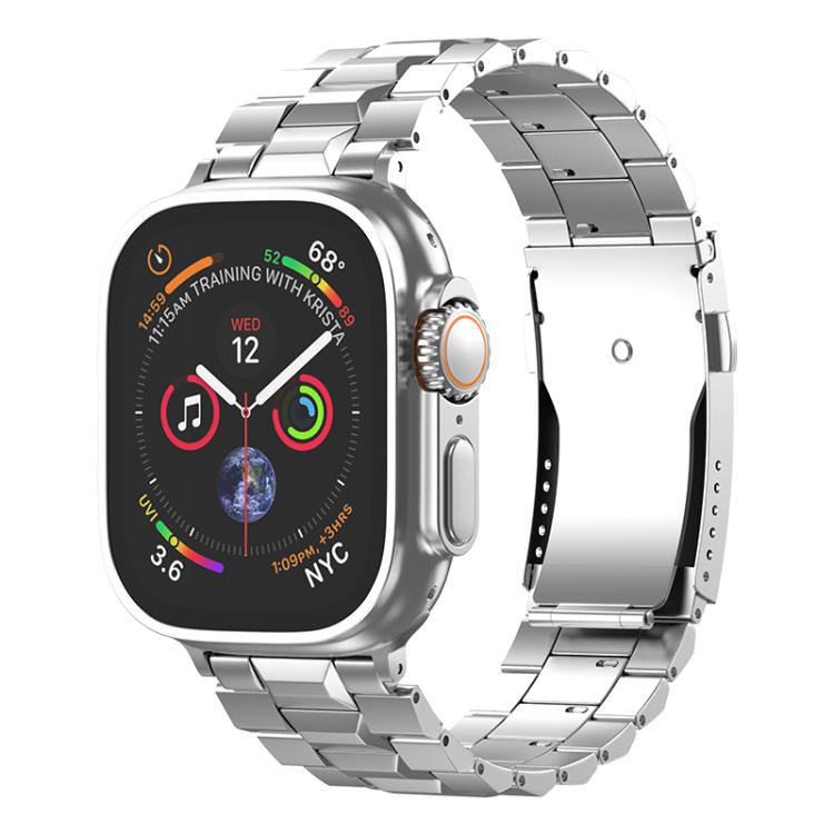 For Apple Watch 46mm / 49mm / 45mm / 44mm T-shaped Turtle Buckle Detachable Titanium Watch Band(Silver) - free shipping - PMc TechLife - Order now!