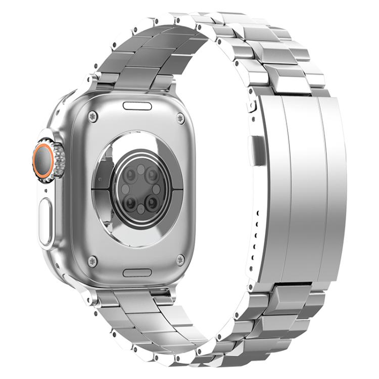 For Apple Watch 46mm / 49mm / 45mm / 44mm T-shaped Turtle Buckle Detachable Titanium Watch Band(Silver) - free shipping - PMc TechLife - Order now!