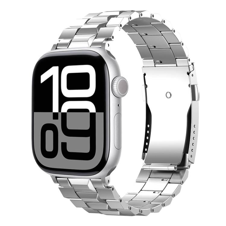 For Apple Watch 42mm / 41mm / 40mm / 38mm T-shaped Turtle Buckle Detachable Titanium Watch Band(Silver) - free shipping - PMc TechLife - Order now!
