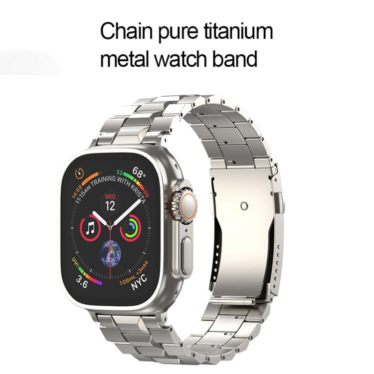 For Apple Watch 42mm / 41mm / 40mm / 38mm T-shaped Turtle Buckle Detachable Titanium Watch Band(Grey Gold) - free shipping - PMc TechLife - Order now!
