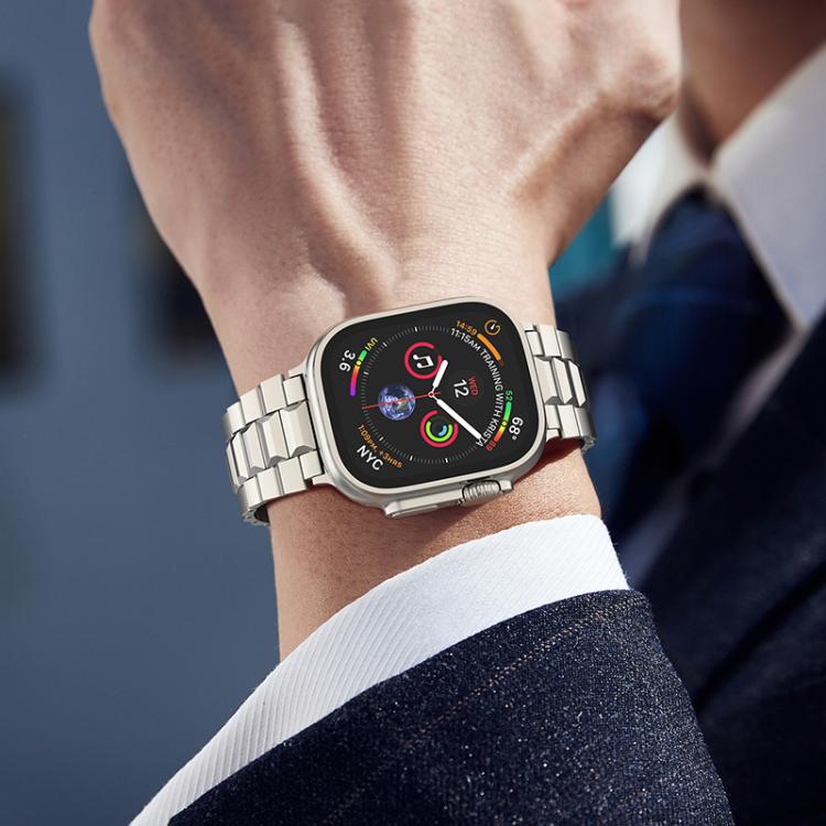 For Apple Watch 46mm / 49mm / 45mm / 44mm T-shaped Turtle Buckle Detachable Titanium Watch Band(Grey Gold) - free shipping - PMc TechLife - Order now!