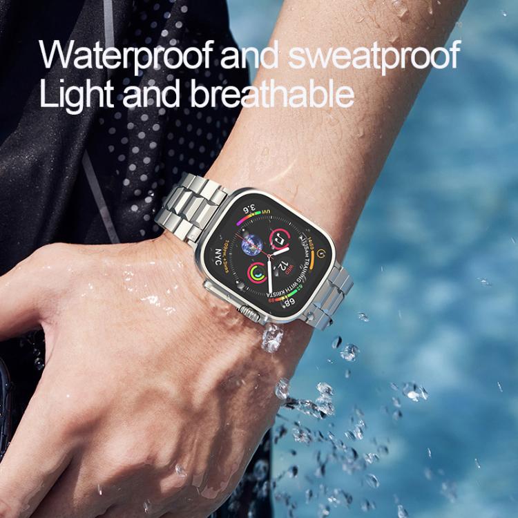 For Apple Watch 42mm / 41mm / 40mm / 38mm T-shaped Turtle Buckle Detachable Titanium Watch Band(Black) - free shipping - PMc TechLife - Order now!