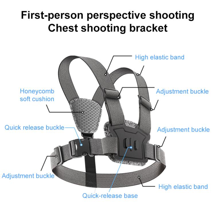 10 in 1 360 Phone Clamp Quick Release Body Mount Belt Chest Strap with Mount & Screw(Grey) - free shipping - PMC TechLife - Order now!