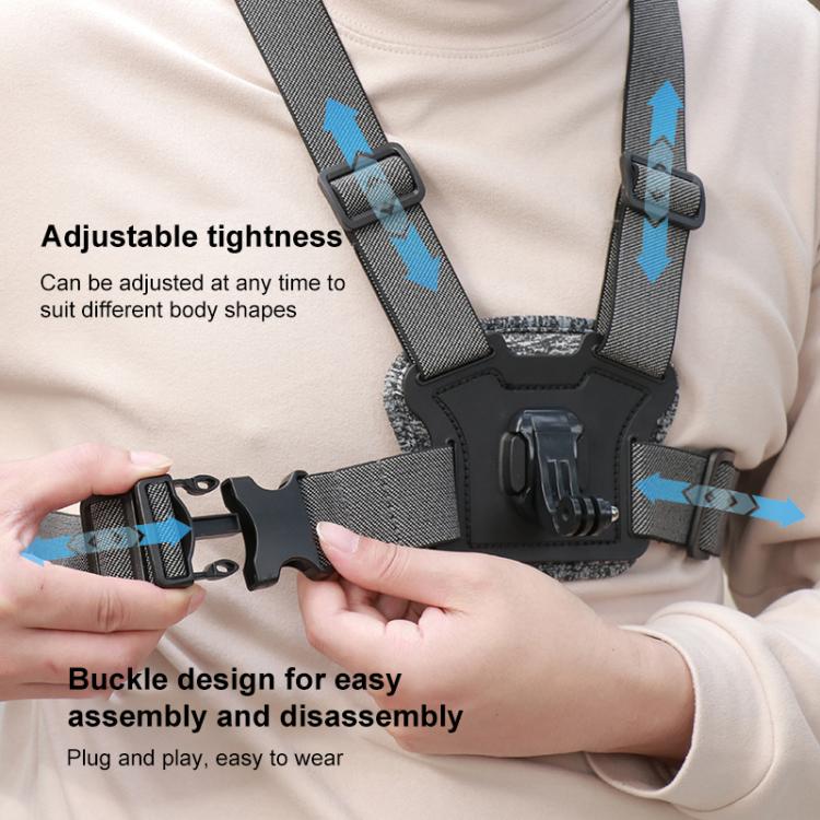 10 in 1 360 Phone Clamp Quick Release Body Mount Belt Chest Strap with Mount & Screw(Grey) - free shipping - PMC TechLife - Order now!