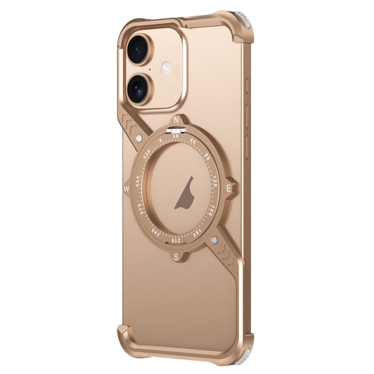 For iPhone 16 Plus S Shaped 360 Holder Airbag Frameless MagSafe Metal Phone Case(Desert Gold) - free shipping - PMC TechLife - Order now!