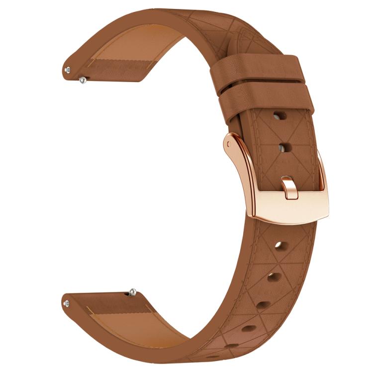 20mm Square Leather Rose Gold Buckle Watch Band(Brown) - free shipping - PMc TechLife - Order now!