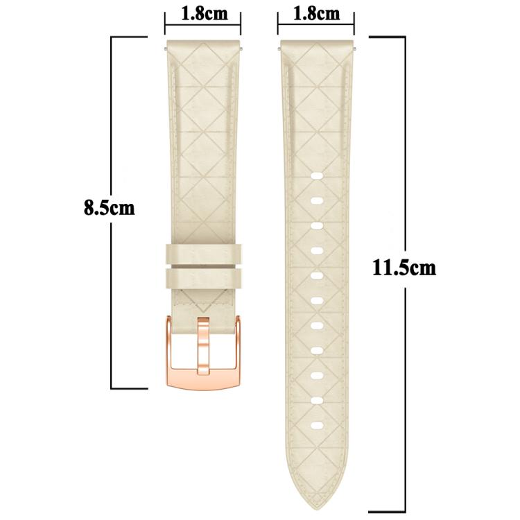 18mm Square Leather Rose Gold Buckle Watch Band(Apricot) - free shipping - PMc TechLife - Order now!
