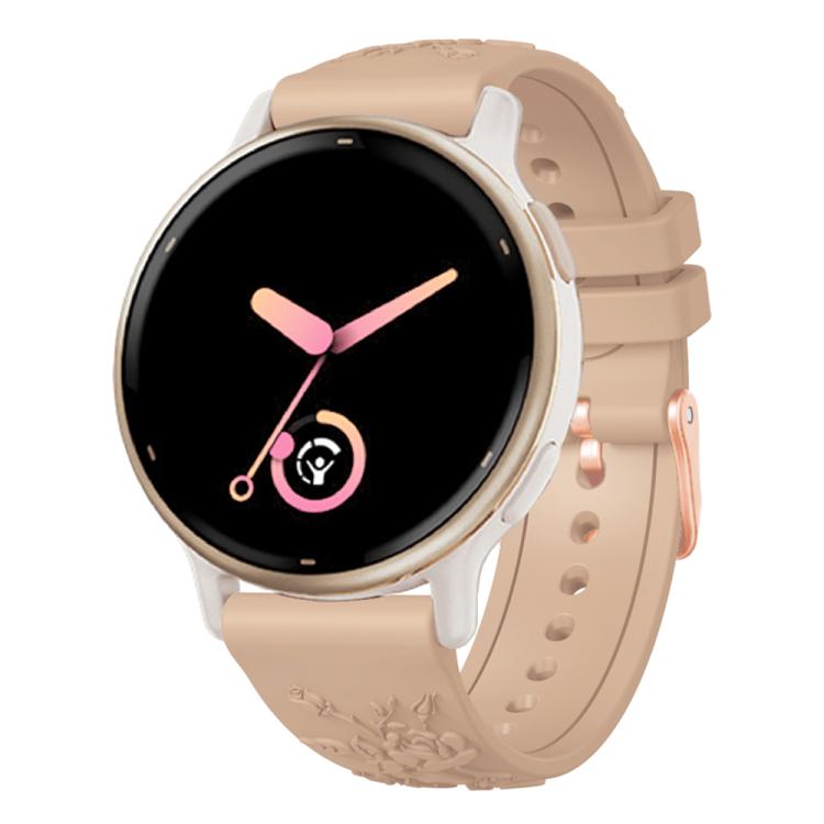 20mm Embossed Rose Gold Buckle Silicone Watch Band(Apricot) - free shipping - PMc TechLife - Order now!