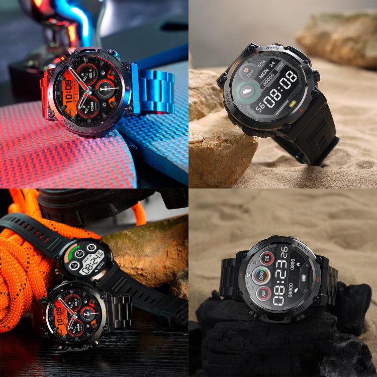 AK61 BT Call Smart Watch, Support Blood Pressure / Heart Rate / Sports Health Monitoring Fitness Tracker(Black Steel) - free shipping - PMC TechLife - Order now!