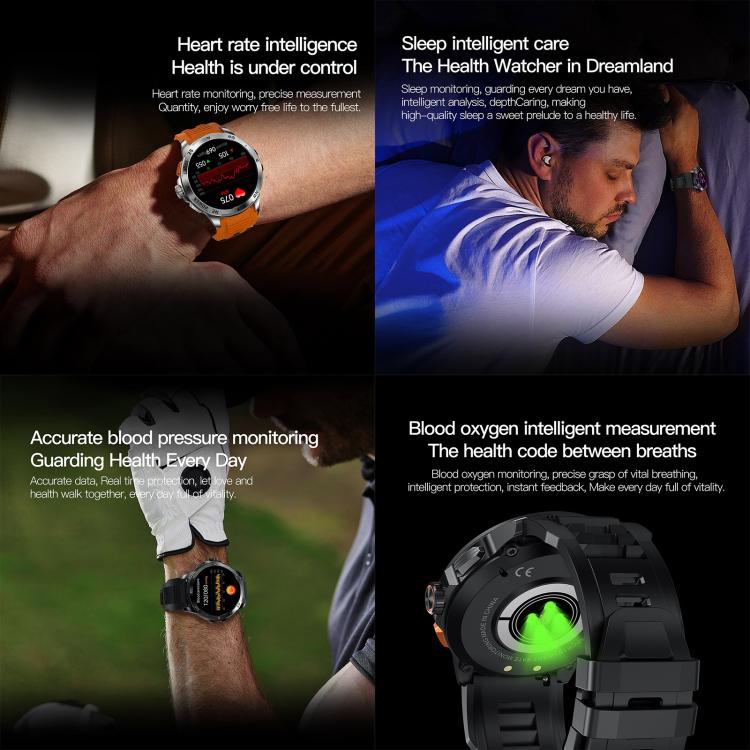 AK77 BT Call Smart Watch, Support Blood Oxygen / Blood Pressure / Heart Rate / Sports Health Monitoring Fitness Tracker(Black Steel) - free shipping - PMC TechLife - Order now!