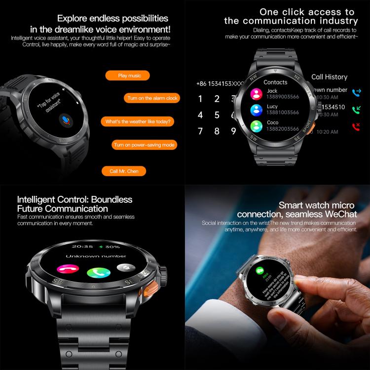 AK77 BT Call Smart Watch, Support Blood Oxygen / Blood Pressure / Heart Rate / Sports Health Monitoring Fitness Tracker(Black Silicone) - free shipping - PMC TechLife - Order now!