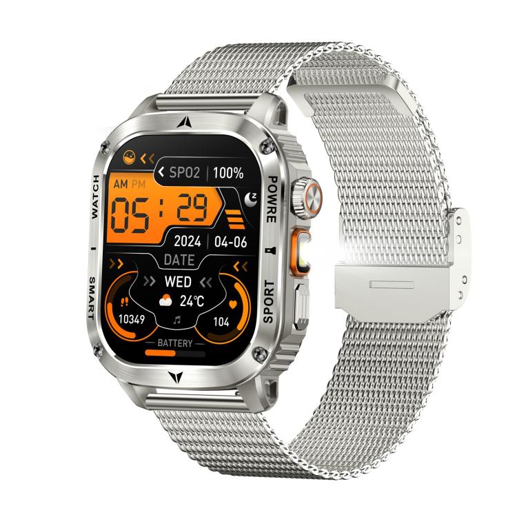 AK80 BT Call Smart Watch, Support Blood Oxygen / Blood Pressure / Heart Rate / Sports Health Monitoring Fitness Tracker(Silver Mesh Steel) - free shipping - PMC TechLife - Order now!