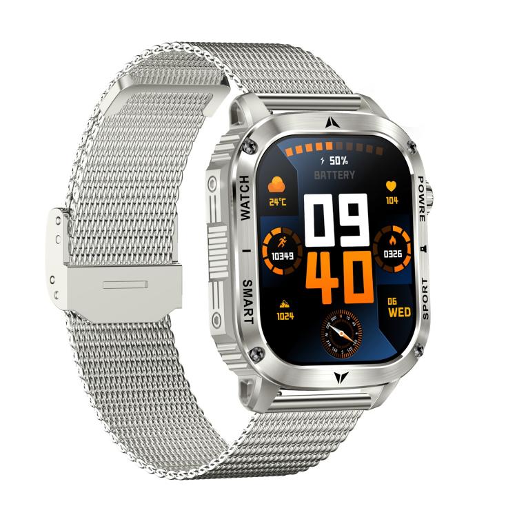AK80 BT Call Smart Watch, Support Blood Oxygen / Blood Pressure / Heart Rate / Sports Health Monitoring Fitness Tracker(Silver Mesh Steel) - free shipping - PMC TechLife - Order now!