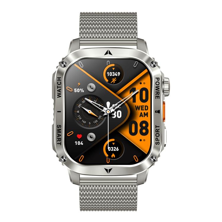AK80 BT Call Smart Watch, Support Blood Oxygen / Blood Pressure / Heart Rate / Sports Health Monitoring Fitness Tracker(Silver Mesh Steel) - free shipping - PMC TechLife - Order now!