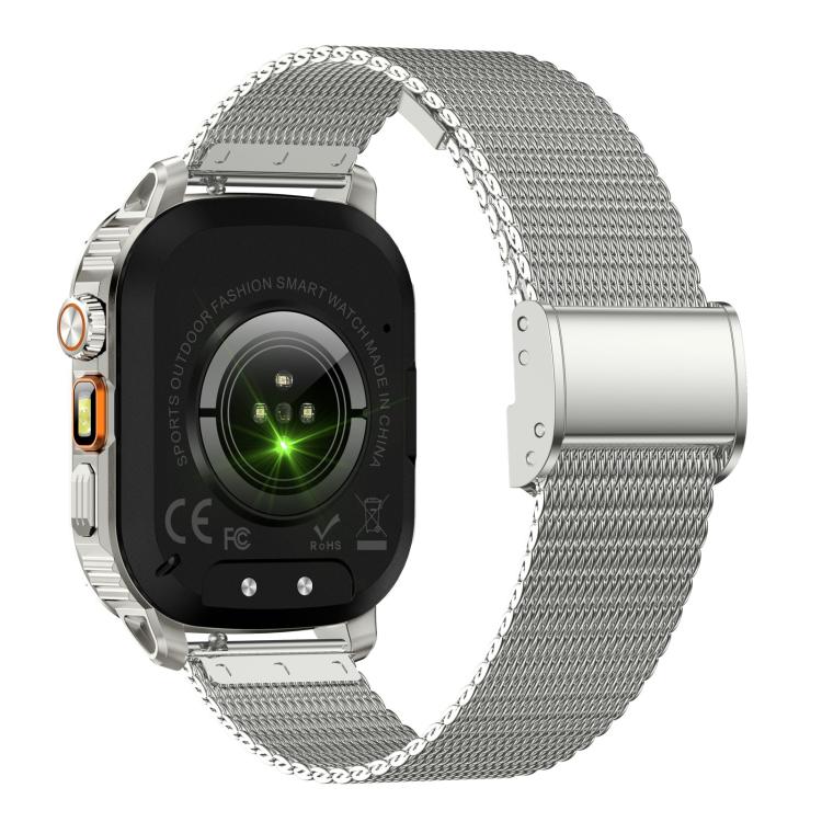 AK80 BT Call Smart Watch, Support Blood Oxygen / Blood Pressure / Heart Rate / Sports Health Monitoring Fitness Tracker(Silver Mesh Steel) - free shipping - PMC TechLife - Order now!