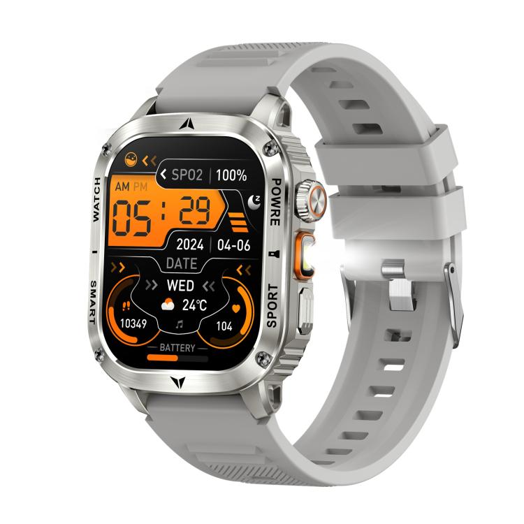 AK80 BT Call Smart Watch, Support Blood Oxygen / Blood Pressure / Heart Rate / Sports Health Monitoring Fitness Tracker(Grey Silicone) - free shipping - PMC TechLife - Order now!