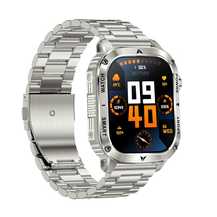 AK80 BT Call Smart Watch, Support Blood Oxygen / Blood Pressure / Heart Rate / Sports Health Monitoring Fitness Tracker(Silver 3-Bead Steel) - free shipping - PMC TechLife - Order now!