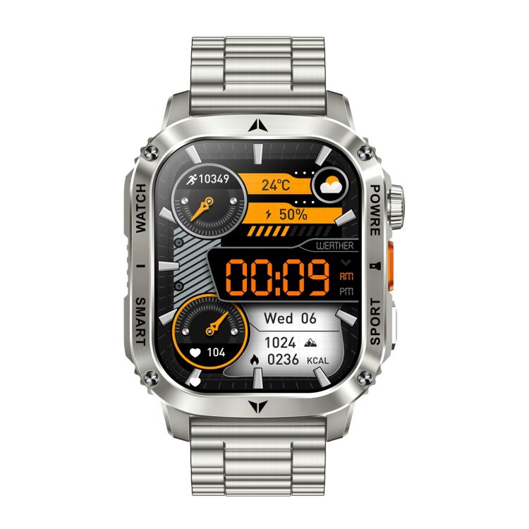 AK80 BT Call Smart Watch, Support Blood Oxygen / Blood Pressure / Heart Rate / Sports Health Monitoring Fitness Tracker(Silver 3-Bead Steel) - free shipping - PMC TechLife - Order now!