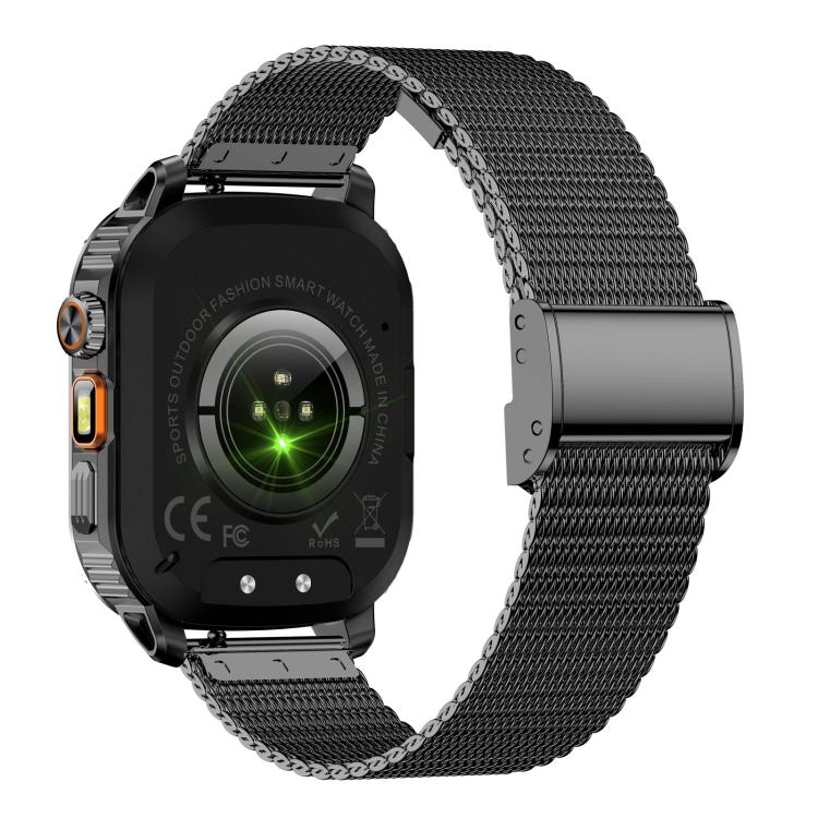 AK80 BT Call Smart Watch, Support Blood Oxygen / Blood Pressure / Heart Rate / Sports Health Monitoring Fitness Tracker(Black Mesh Steel) - free shipping - PMC TechLife - Order now!
